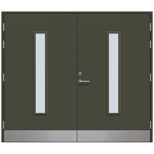 Slagport Stehag 2500 x 2000 mm, Frostat glas, Olivgrön