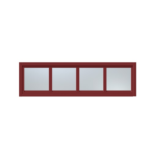 Överljus med spröjs Näs 15x4, Röd, Frostat glas