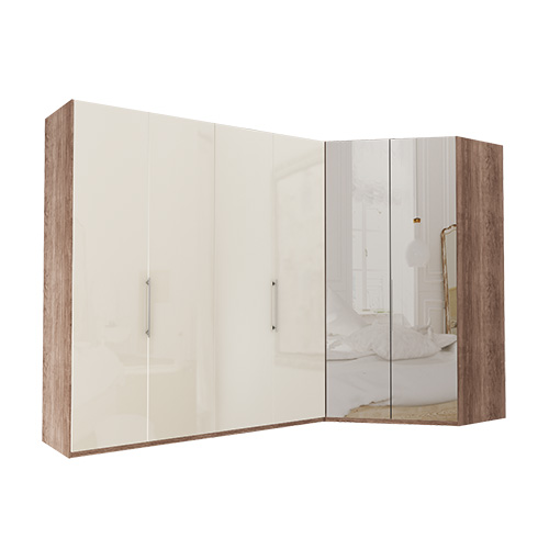 Garderob Atlanta - Mörk rustik ek 200 cm, 216 cm, Walk-in