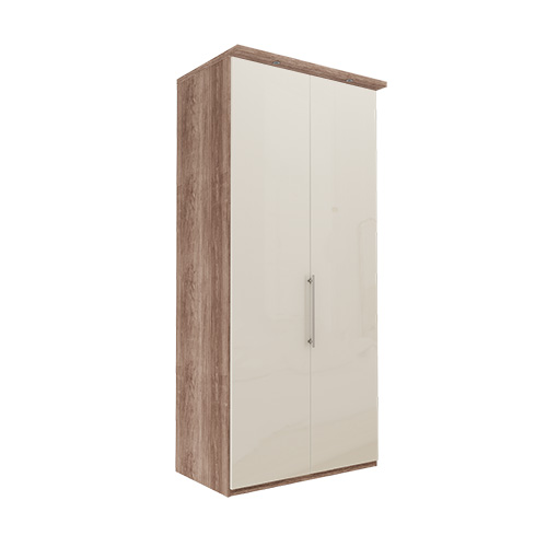 Garderob Atlanta - Mörk rustik ek 236 cm, Med kornisch, Höger
