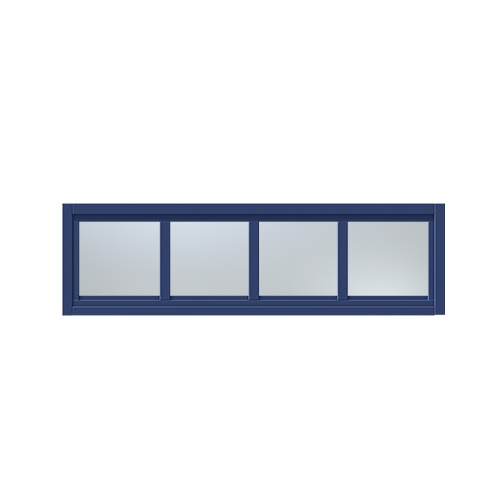 Överljus med spröjs Näs 12x5, Marinblå, Frostat glas