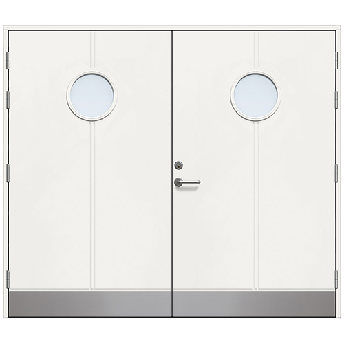Slagport Lerhamn 2400 x 2000 mm, Frostat glas, Vit