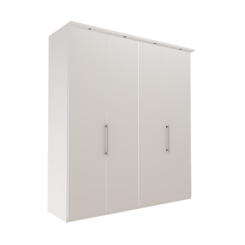 Garderob Atlanta - Vit 200 cm, 216 cm, Med kornisch