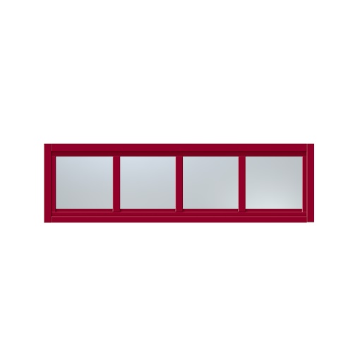 Överljus med spröjs Näs 13x3, Hallonröd, Frostat glas