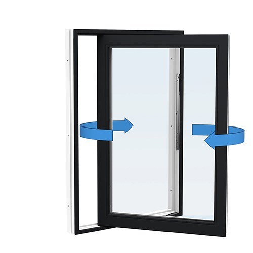 Energi Aluminium Sideswing-fönster 7, 7, Svart