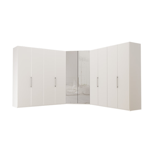 Garderob Atlanta - Vit 200 + walk-in + 200, 236 cm, Vit
