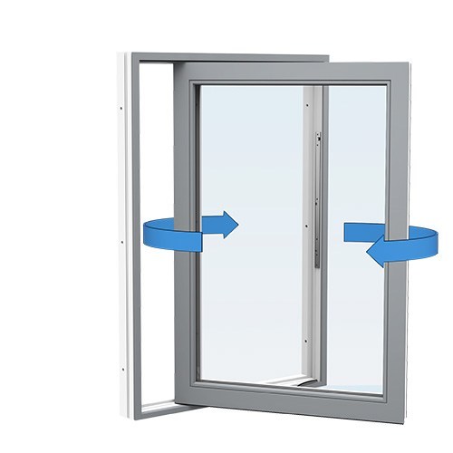 Energi Aluminium Sideswing-fönster 9, 9, Askgrå