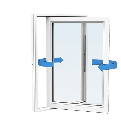 Energi Aluminium Sideswing-fönster 9, 12, Vit