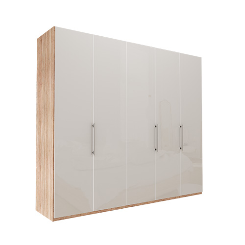 Garderob Atlanta - Ljus rustik ek 250 cm, 236 cm, Utan kornisch / ram