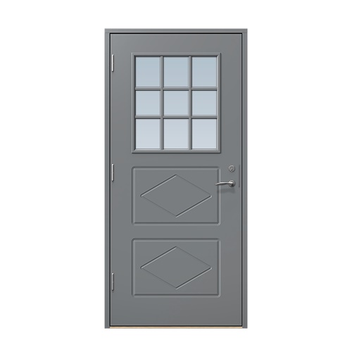 Entrédörr till villa Benarp 9 x 21, Vänsterhängd, Askgrå