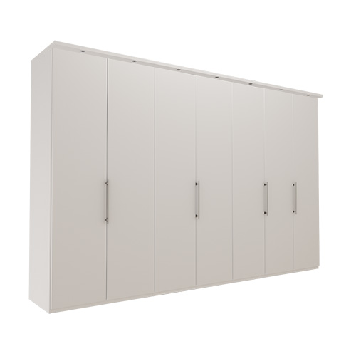 Garderob Atlanta - Vit 350 cm, 236 cm, Med kornisch