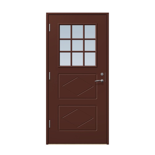 Entrédörr till villa Benarp 9 x 20, Vänsterhängd, Nötbrun