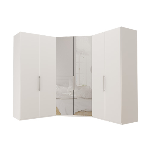 Garderob Atlanta - Vit 100 + walk-in + 100, 236 cm, Vit