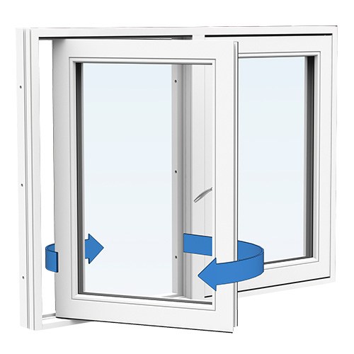Energi Aluminium Sideswing-fönster 11, 15, Vit
