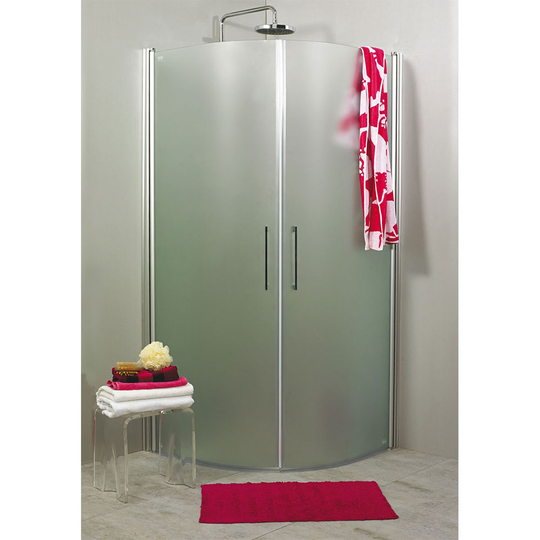 Duschvägg Noro Fix Trend rund 800 x 900 mm , Frostat glas