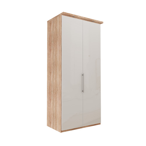 Garderob Atlanta - Ljus rustik ek 236 cm, Med kornisch, Höger
