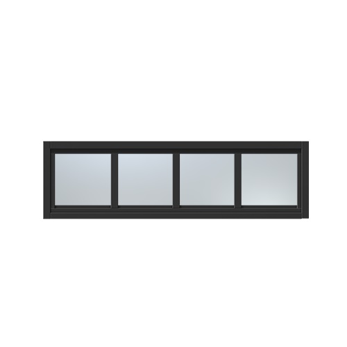 Överljus med spröjs Näs 15x4, Grafitsvart, Frostat glas