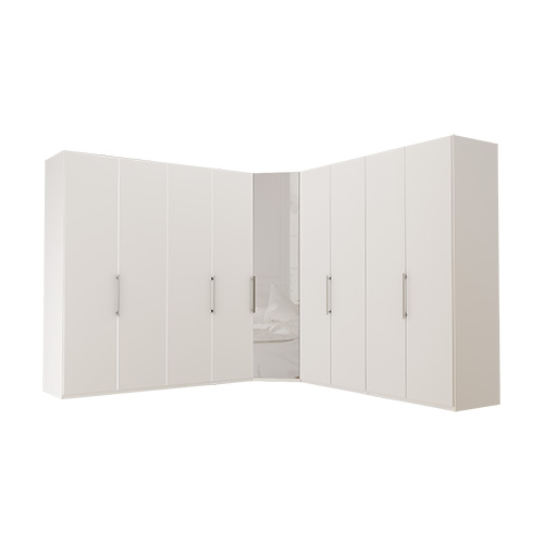 Garderob Atlanta - Vit 200 + hörn + 200, 236 cm, Vit