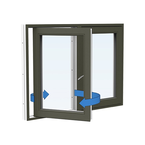 Energi Aluminium Sideswing-fönster 11, 9, Olivgrön
