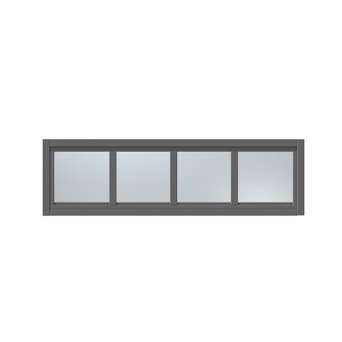 Överljus med spröjs Näs 14x3, Mörkgrå, Frostat glas
