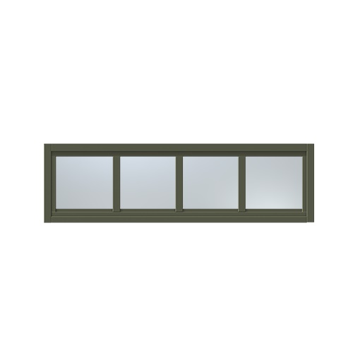 Överljus med spröjs Näs 13x5, Olivgrön, Frostat glas